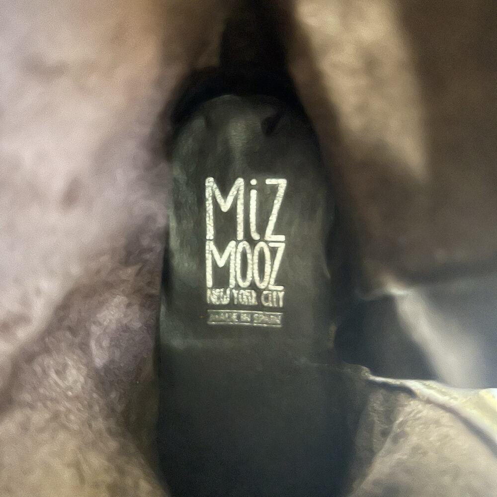 Miz Mooz New York Draper Boots 37 Leather Taupe Brown Biker Made Spain - Picture 11 of 12